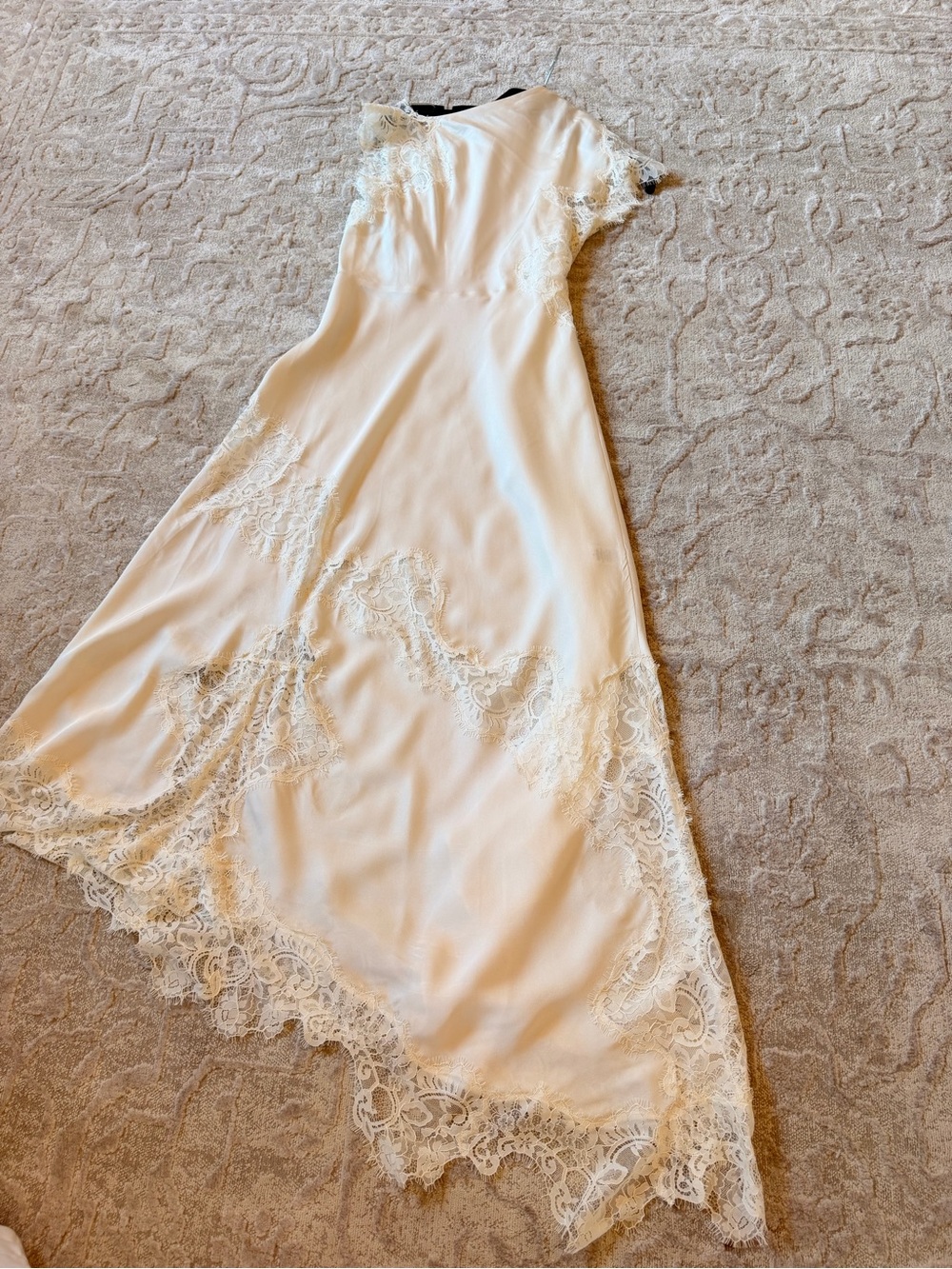 A.L.C. Alessia Textured Satin And Lace Maxi Dress